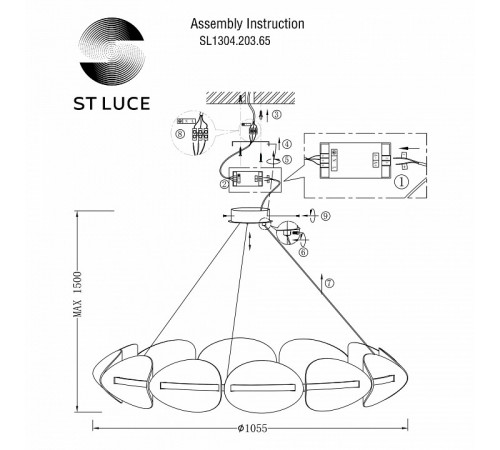 Подвесная люстра ST Luce Etoile SL1304.203.65