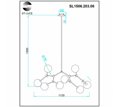 Люстра на штанге ST Luce Chieti SL1506.203.08 Люстра на штанге ST Luce Chieti SL1506.203.08