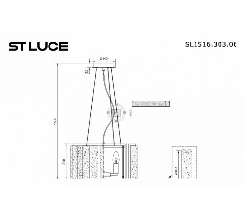 Подвесная люстра ST Luce DeLight Collection SL1516.303.06 Подвесная люстра ST Luce DeLight Collection SL1516.303.06