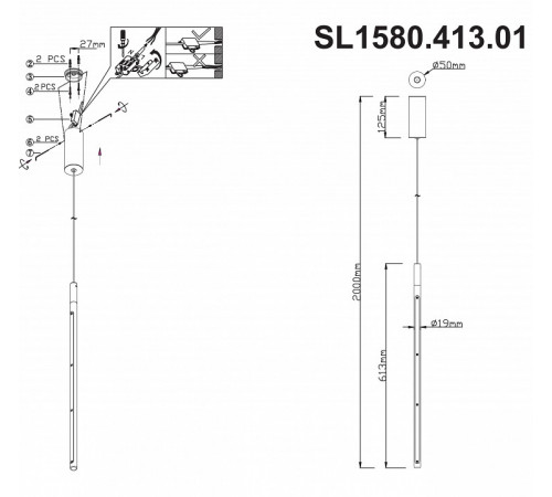 Подвесной светодиодный светильник ST Luce Ralio SL1580.413.01 Подвесной светодиодный светильник ST Luce Ralio SL1580.413.01