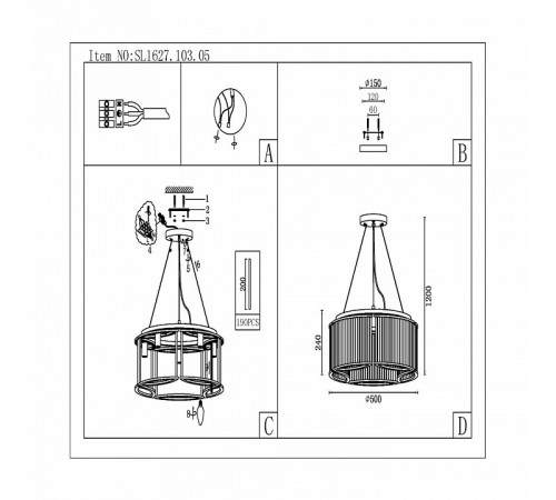 Подвесная люстра ST Luce Velletri SL1627.103.05 Подвесная люстра ST Luce Velletri SL1627.103.05