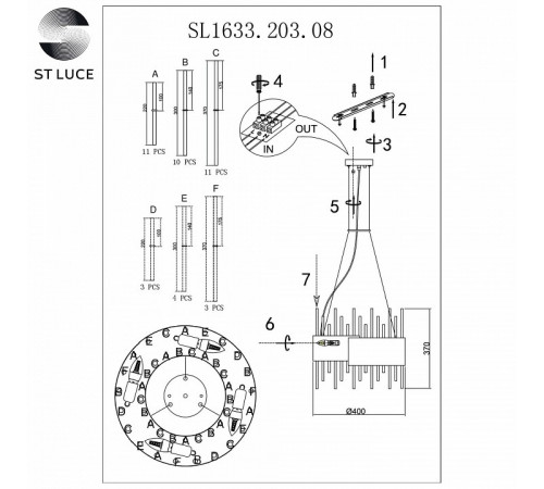 Подвесная люстра ST Luce Olvera SL1633.203.08
