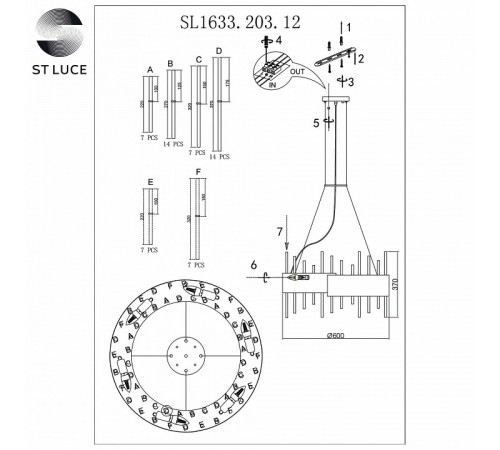 Подвесная люстра ST Luce Olvera SL1633.203.12