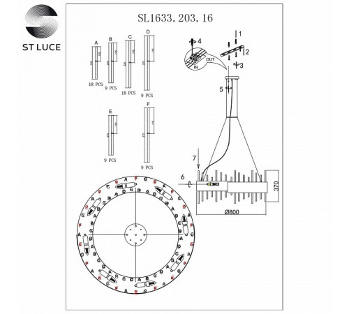 Подвесная люстра ST Luce Olvera SL1633.203.16