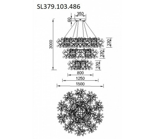 Подвесная светодиодная люстра ST Luce Rafina SL379.103.486 Подвесная светодиодная люстра ST Luce Rafina SL379.103.486