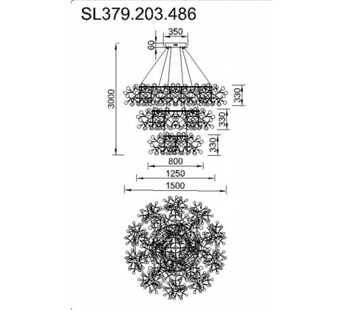 Подвесная светодиодная люстра ST Luce Rafina SL379.203.486 Подвесная светодиодная люстра ST Luce Rafina SL379.203.486