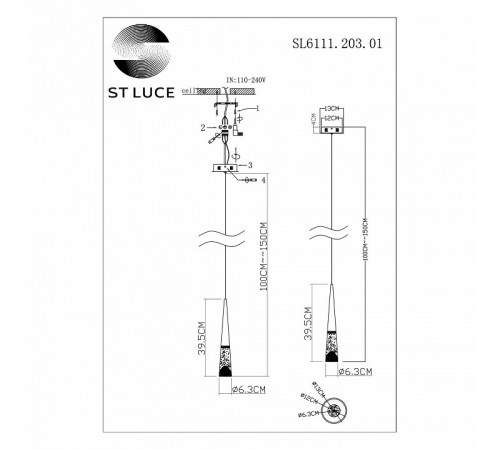 Подвесной светильник ST Luce Sollen SL6111.203.01
