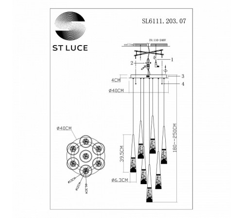 Подвесной светильник ST Luce Sollen SL6111.203.07
