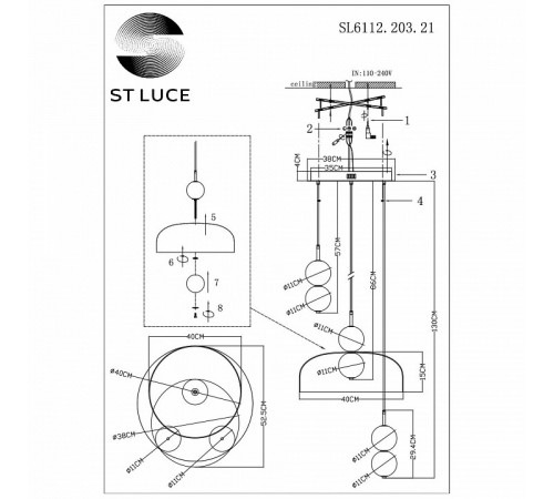 Подвесной светильник ST Luce Ode SL6112.203.21 Подвесной светильник ST Luce Ode SL6112.203.21