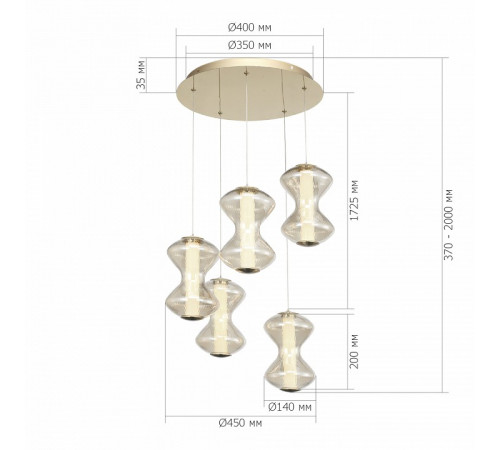 Каскадная люстра ST Luce Spine SL6136.233.01 Каскадная люстра ST Luce Spine SL6136.233.01