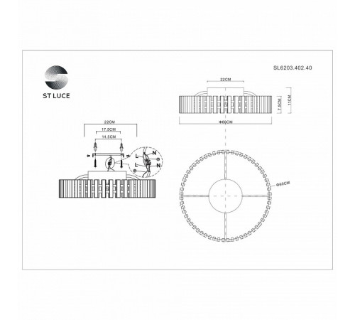 Потолочная люстра ST Luce Estense SL6203.402.40