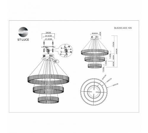 Подвесная люстра ST Luce Estense SL6203.403.105
