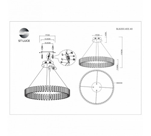 Подвесной светильник ST Luce Estense SL6203.403.40