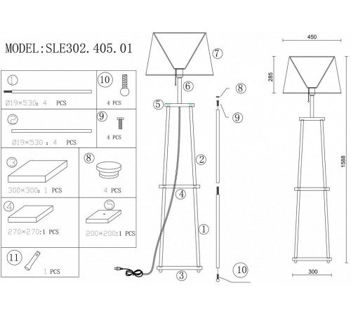 Торшер ST Luce Menola SLE302.405.01 Торшер ST Luce Menola SLE302.405.01