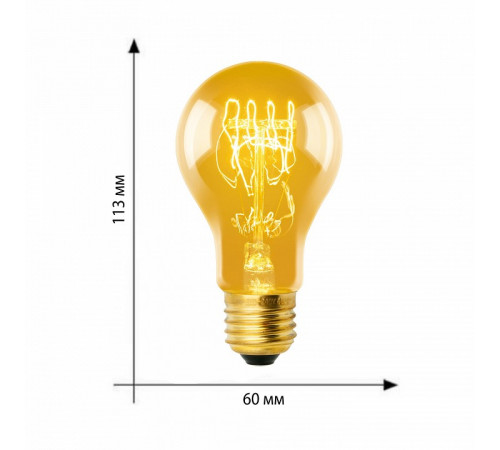 Лампа накаливания (UL-00000476) Uniel E27 60W золотистая IL-V-A60-60/GOLDEN/E27 SW01