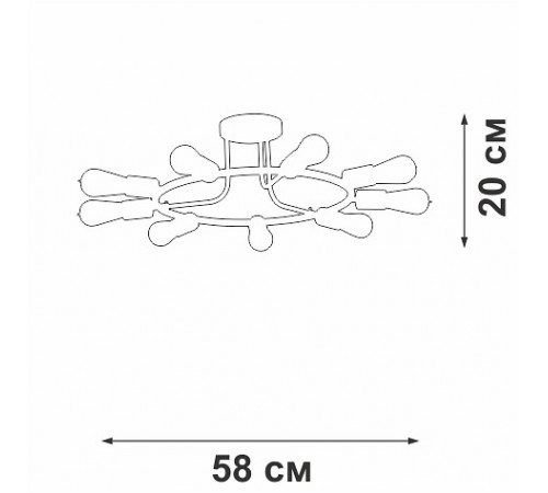 Потолочная люстра Vitaluce V3797-1/9PL Потолочная люстра Vitaluce V3797-1/9PL