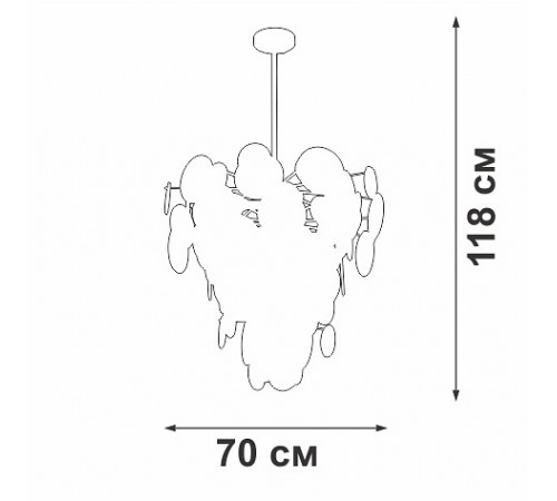 Люстра на штанге Vitaluce V5802-8/8PL Люстра на штанге Vitaluce V5802-8/8PL