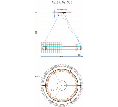 Подвесная люстра Wertmark Patricia WE117.02.303 Подвесная люстра Wertmark Patricia WE117.02.303