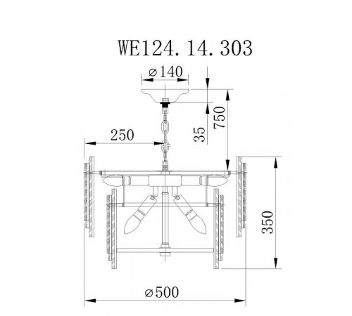 Подвесная люстра Wertmark Agati WE124.14.303