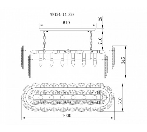 Подвесная люстра Wertmark Agati WE124.14.323