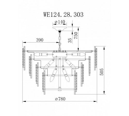 Подвесная люстра Wertmark Agati WE124.28.303