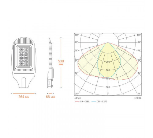 Уличный консольный светильник Wolta STL_100W01 Уличный консольный светильник Wolta STL_100W01