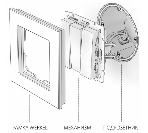 Выключатель трехклавишный Werkel черный матовый W1130008 4690389156755