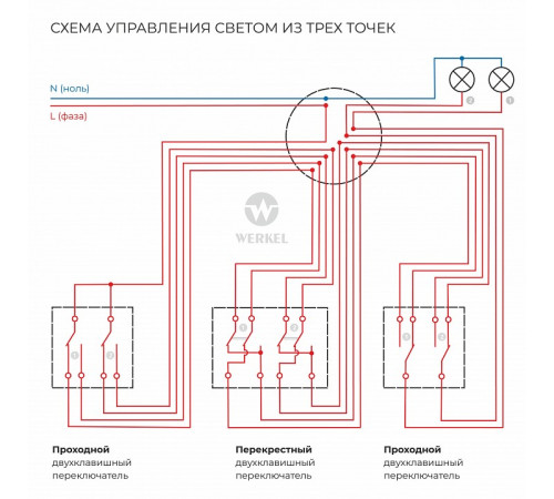 Перекрестный переключатель двухклавишный Werkel 4690389182105 W1123001 a058432 Перекрестный переключатель двухклавишный Werkel 4690389182105 W1123001 a058432