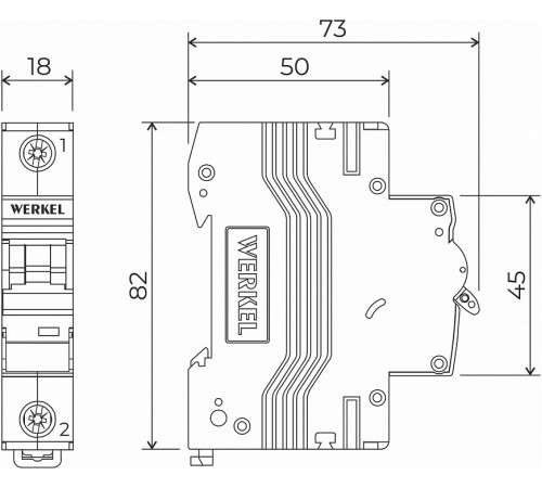 Автоматический выключатель 1P 25 A C 6 кА Werkel W901P256 4690389192616 a062536 Автоматический выключатель 1P 25 A C 6 кА Werkel W901P256 4690389192616 a062536