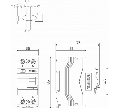 Устройство защитного отключения 1P+N 63 A 30 mА АС 6 kА Werkel W912P636 4690389193125 a062563 Устройство защитного отключения 1P+N 63 A 30 mА АС 6 kА Werkel W912P636 4690389193125 a062563