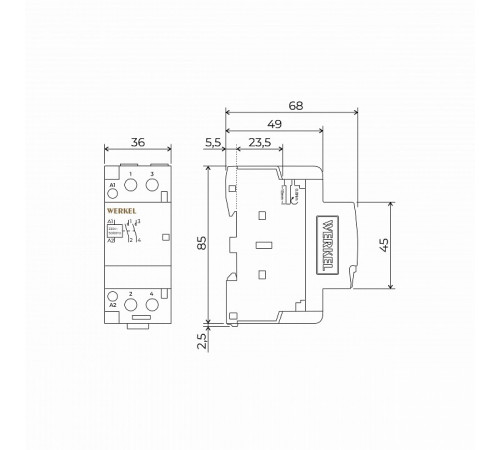 Контактор модульный Werkel W942M63O 4690389212116 a069476 Контактор модульный Werkel W942M63O 4690389212116 a069476