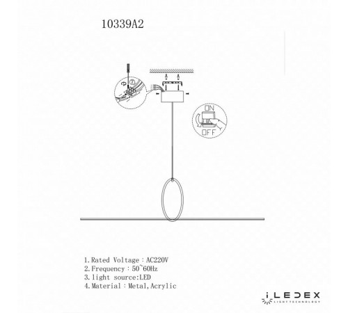 Подвесной светодиодный светильник iLedex Zoom 10339P/A2-35W-3000K BK-WH Подвесной светодиодный светильник iLedex Zoom 10339P/A2-35W-3000K BK-WH