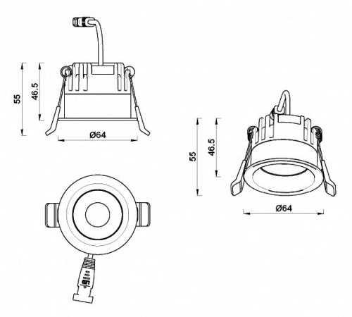 Встраиваемый светильник iLedex Mars 107-7W-D64-3000K-24DG-BK