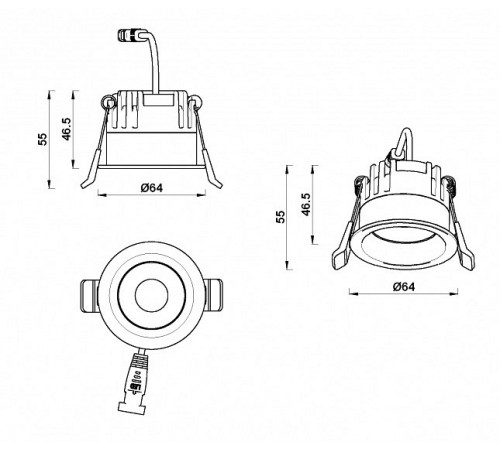 Встраиваемый светильник iLedex Mars 107-7W-D64-3000K-24DG-WH
