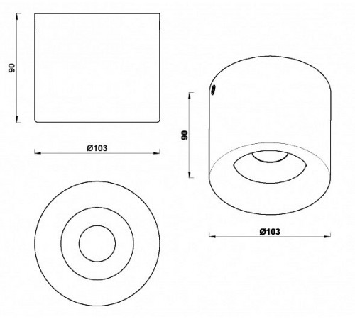 Накладной светильник iLedex Metrica 113-12W-D100-3000K-24DG-WH Накладной светильник iLedex Metrica 113-12W-D100-3000K-24DG-WH