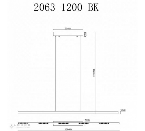 Подвесная люстра iLedex Vision 2063-1200 BK Подвесная люстра iLedex Vision 2063-1200 BK