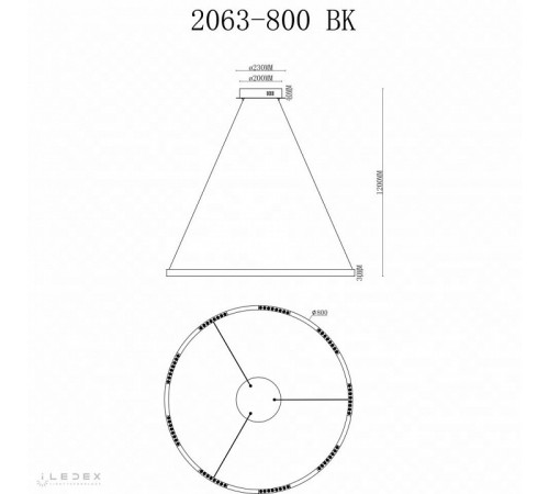 Подвесная люстра iLedex Vision 2063-D800 BK