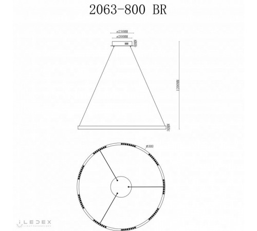 Подвесная люстра iLedex Vision 2063-D800 BR Подвесная люстра iLedex Vision 2063-D800 BR