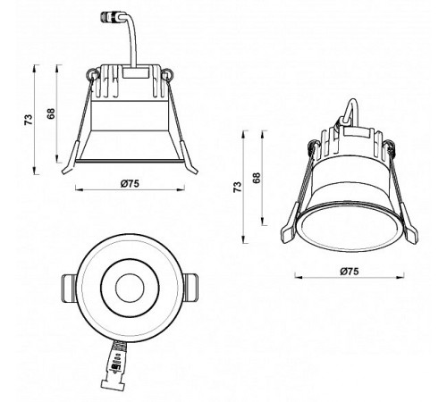 Встраиваемый светильник iLedex Mars 207-7W-D75-3000K-24DG-WH Встраиваемый светильник iLedex Mars 207-7W-D75-3000K-24DG-WH