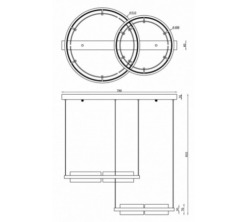 Подвесная люстра iLedex Meridian C4716-78 GD
