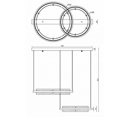 Подвесная люстра iLedex Meridian C4716-78 MBK Подвесная люстра iLedex Meridian C4716-78 MBK