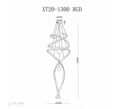 Подвесная люстра iLedex Axis XT20-1300 RGD Подвесная люстра iLedex Axis XT20-1300 RGD